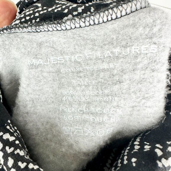 Majestic Filatures Deluxe Teeshirt Turtleneck Sweater Leopard Size 1/XS - Picture 7 of 8